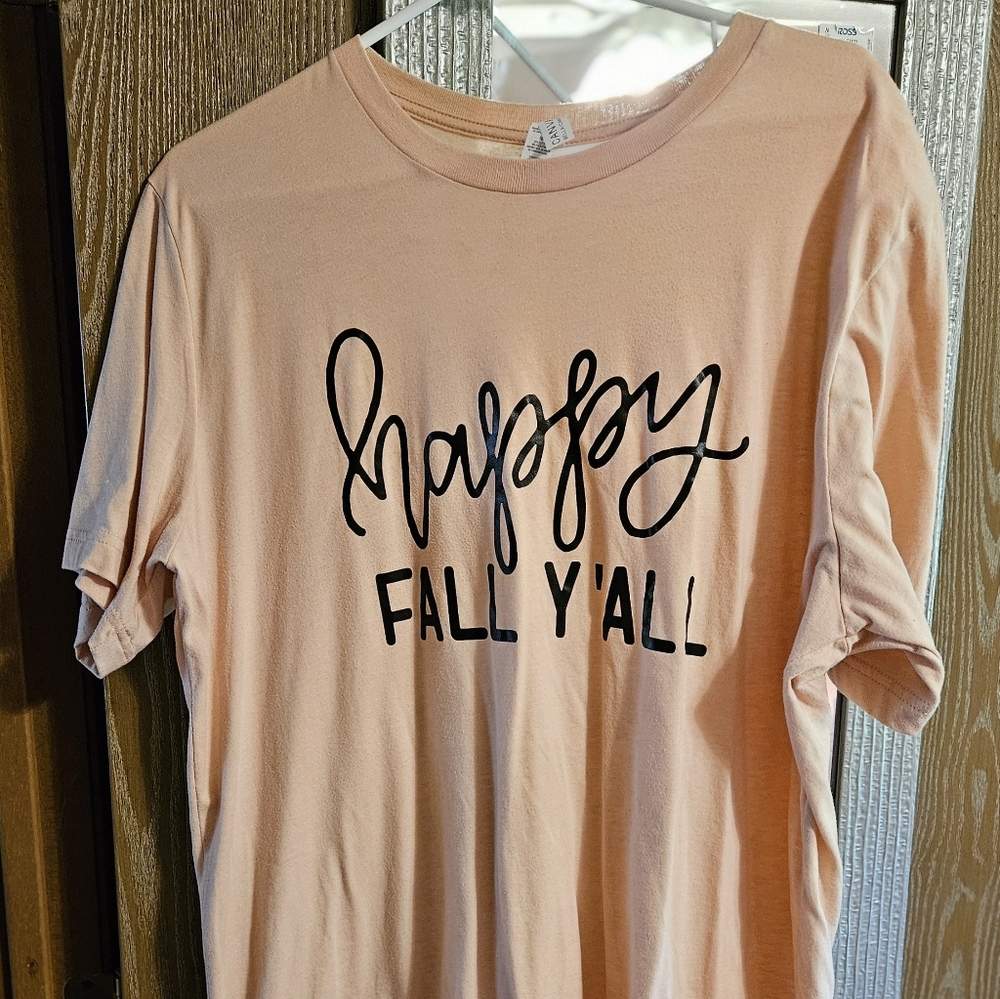 Happy Fall Y'all Graphic Tee - Peach